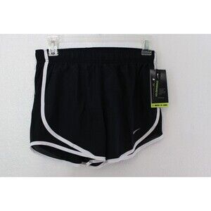 NEW Nike Running Shorts Women Small Dri FIT Brief Lined Black White Swoosh Tempo